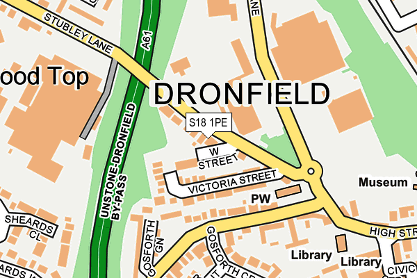 S18 1PE map - OS OpenMap – Local (Ordnance Survey)