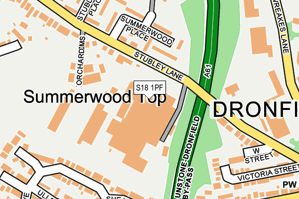 S18 1PF map - OS OpenMap – Local (Ordnance Survey)