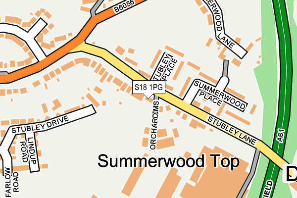 S18 1PG map - OS OpenMap – Local (Ordnance Survey)