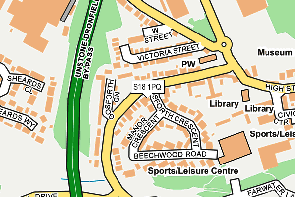 S18 1PQ map - OS OpenMap – Local (Ordnance Survey)