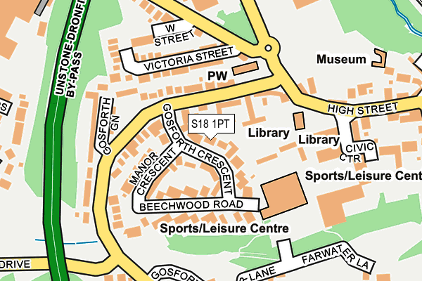 S18 1PT map - OS OpenMap – Local (Ordnance Survey)