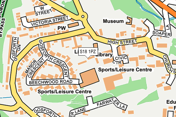 S18 1PZ map - OS OpenMap – Local (Ordnance Survey)