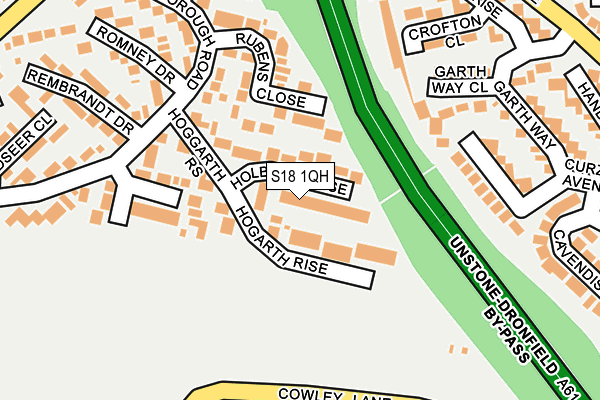 S18 1QH map - OS OpenMap – Local (Ordnance Survey)