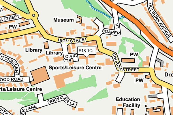 S18 1QJ map - OS OpenMap – Local (Ordnance Survey)