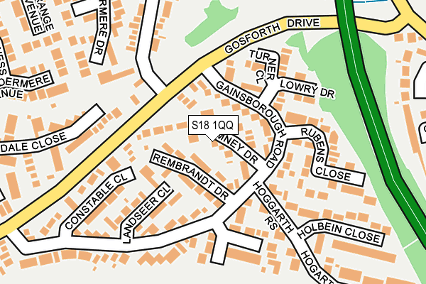 S18 1QQ map - OS OpenMap – Local (Ordnance Survey)