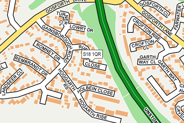 S18 1QR map - OS OpenMap – Local (Ordnance Survey)