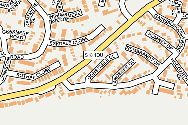 S18 1QU map - OS OpenMap – Local (Ordnance Survey)