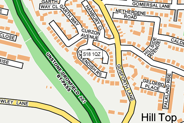 S18 1QZ map - OS OpenMap – Local (Ordnance Survey)