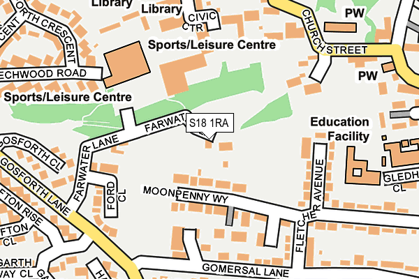 S18 1RA map - OS OpenMap – Local (Ordnance Survey)