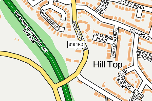 S18 1RD map - OS OpenMap – Local (Ordnance Survey)