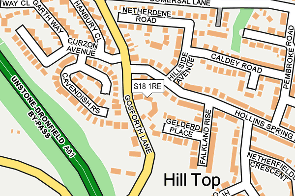 S18 1RE map - OS OpenMap – Local (Ordnance Survey)