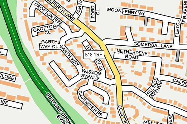 S18 1RF map - OS OpenMap – Local (Ordnance Survey)