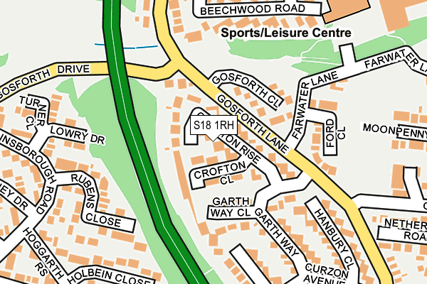 S18 1RH map - OS OpenMap – Local (Ordnance Survey)