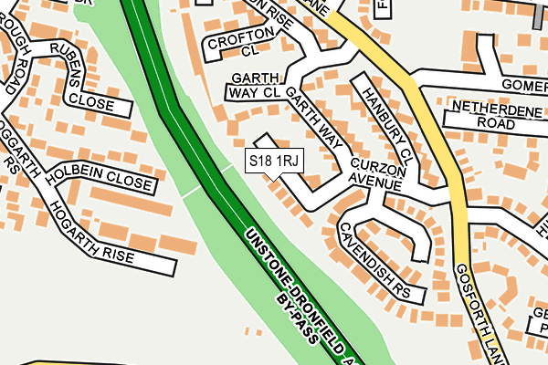 S18 1RJ map - OS OpenMap – Local (Ordnance Survey)