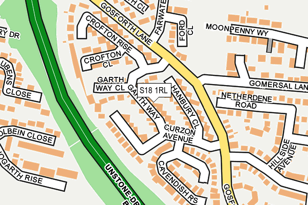 S18 1RL map - OS OpenMap – Local (Ordnance Survey)