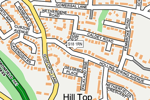 S18 1RN map - OS OpenMap – Local (Ordnance Survey)