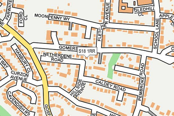 S18 1RR map - OS OpenMap – Local (Ordnance Survey)