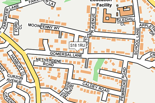 S18 1RU map - OS OpenMap – Local (Ordnance Survey)