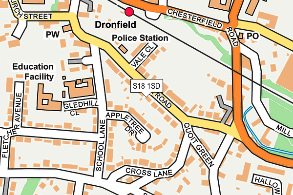 S18 1SD map - OS OpenMap – Local (Ordnance Survey)