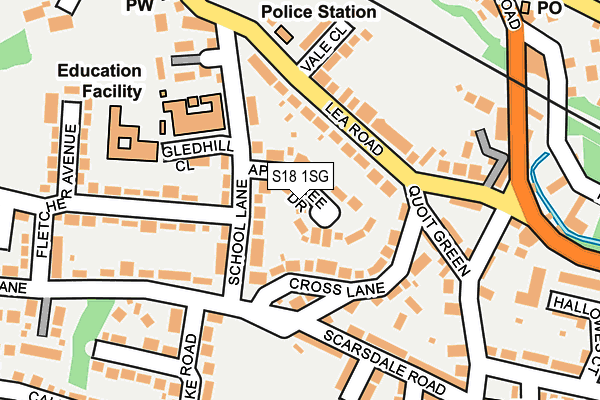 S18 1SG map - OS OpenMap – Local (Ordnance Survey)