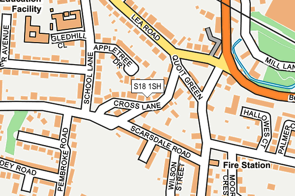 S18 1SH map - OS OpenMap – Local (Ordnance Survey)