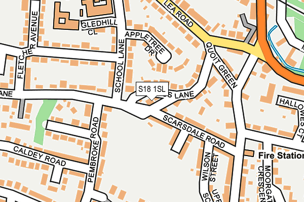 S18 1SL map - OS OpenMap – Local (Ordnance Survey)