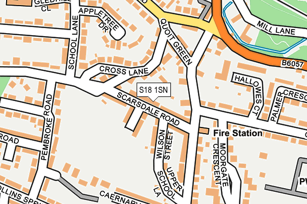 S18 1SN map - OS OpenMap – Local (Ordnance Survey)