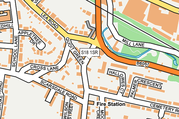 S18 1SR map - OS OpenMap – Local (Ordnance Survey)