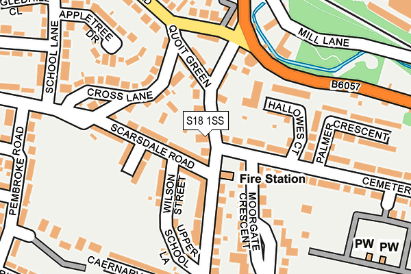 S18 1SS map - OS OpenMap – Local (Ordnance Survey)