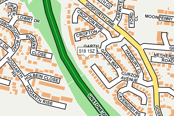 S18 1SZ map - OS OpenMap – Local (Ordnance Survey)