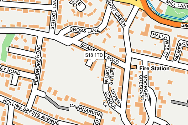 S18 1TD map - OS OpenMap – Local (Ordnance Survey)