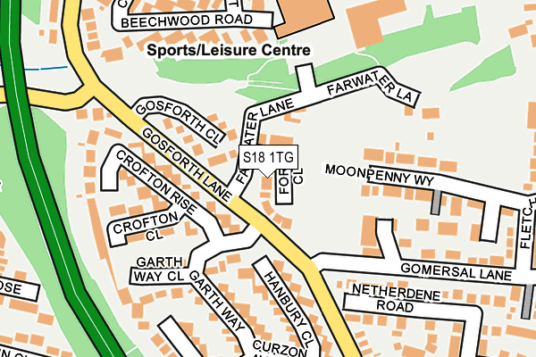 S18 1TG map - OS OpenMap – Local (Ordnance Survey)