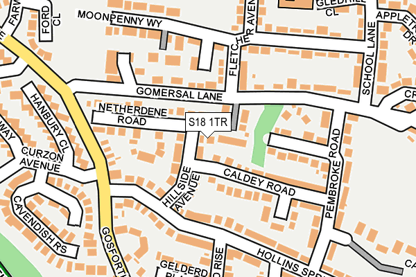 S18 1TR map - OS OpenMap – Local (Ordnance Survey)