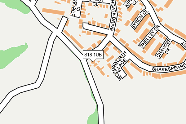 S18 1UB map - OS OpenMap – Local (Ordnance Survey)