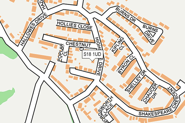 S18 1UD map - OS OpenMap – Local (Ordnance Survey)