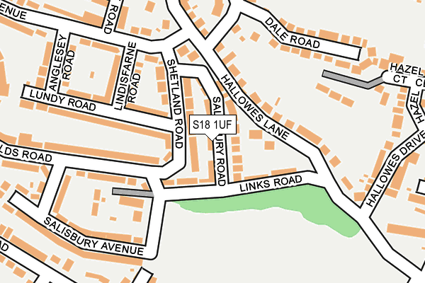 S18 1UF map - OS OpenMap – Local (Ordnance Survey)