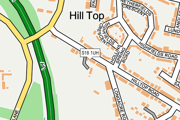 S18 1UH map - OS OpenMap – Local (Ordnance Survey)