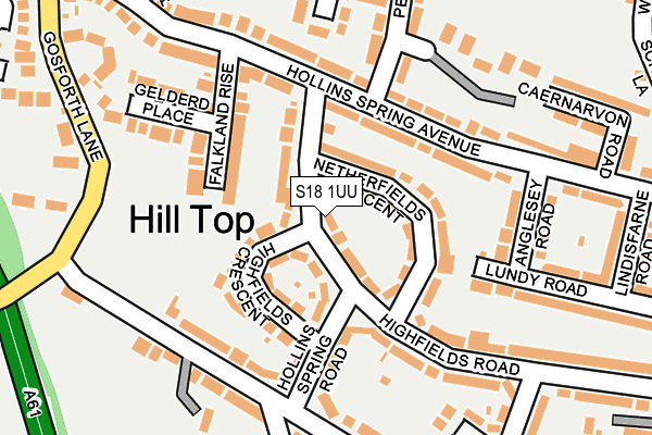 S18 1UU map - OS OpenMap – Local (Ordnance Survey)