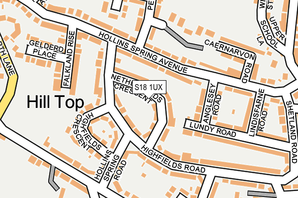 S18 1UX map - OS OpenMap – Local (Ordnance Survey)