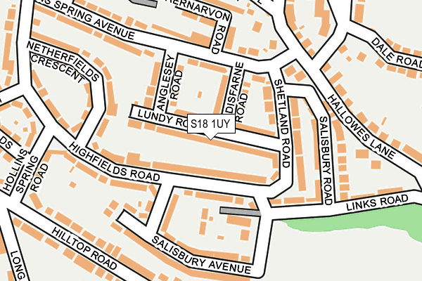 S18 1UY map - OS OpenMap – Local (Ordnance Survey)