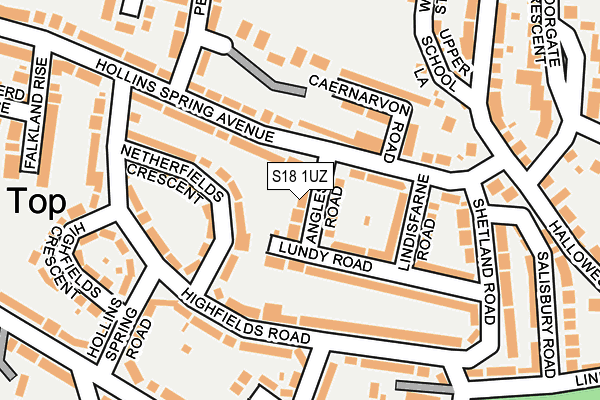 S18 1UZ map - OS OpenMap – Local (Ordnance Survey)