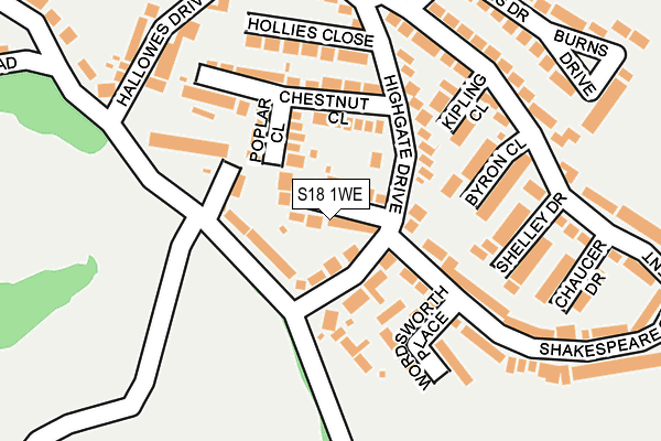 S18 1WE map - OS OpenMap – Local (Ordnance Survey)