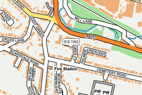 S18 1WG map - OS OpenMap – Local (Ordnance Survey)