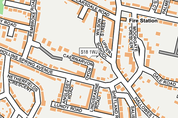 S18 1WJ map - OS OpenMap – Local (Ordnance Survey)