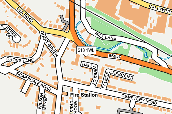 S18 1WL map - OS OpenMap – Local (Ordnance Survey)