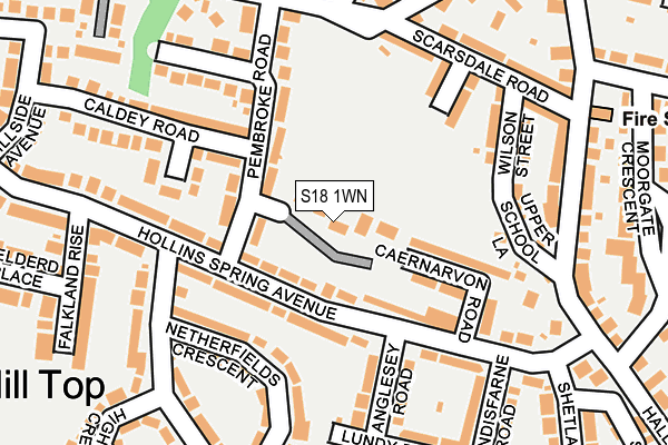 S18 1WN map - OS OpenMap – Local (Ordnance Survey)