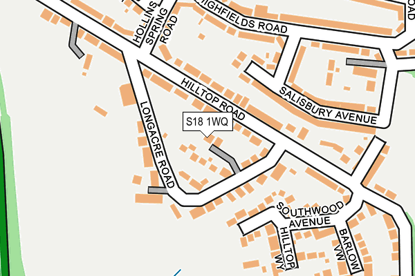 S18 1WQ map - OS OpenMap – Local (Ordnance Survey)