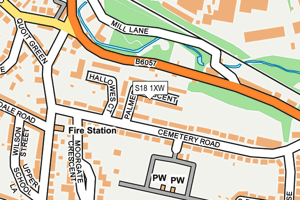 S18 1XW map - OS OpenMap – Local (Ordnance Survey)