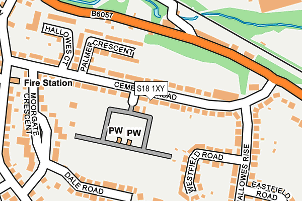 S18 1XY map - OS OpenMap – Local (Ordnance Survey)