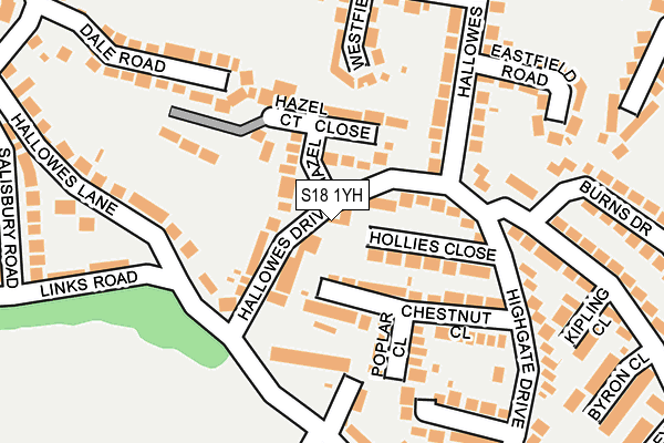 S18 1YH map - OS OpenMap – Local (Ordnance Survey)